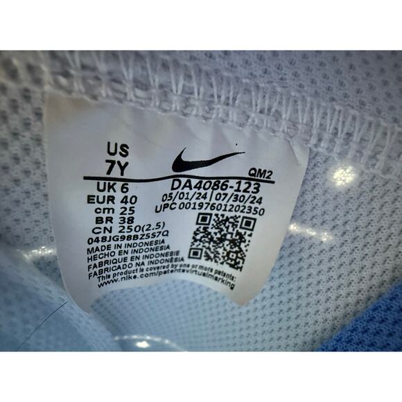 Nike Blazer Mid 77 GS Size 7Y Womens 8.5 White Blue Retro Sneakers DA4086-123 - Picture 7 of 9